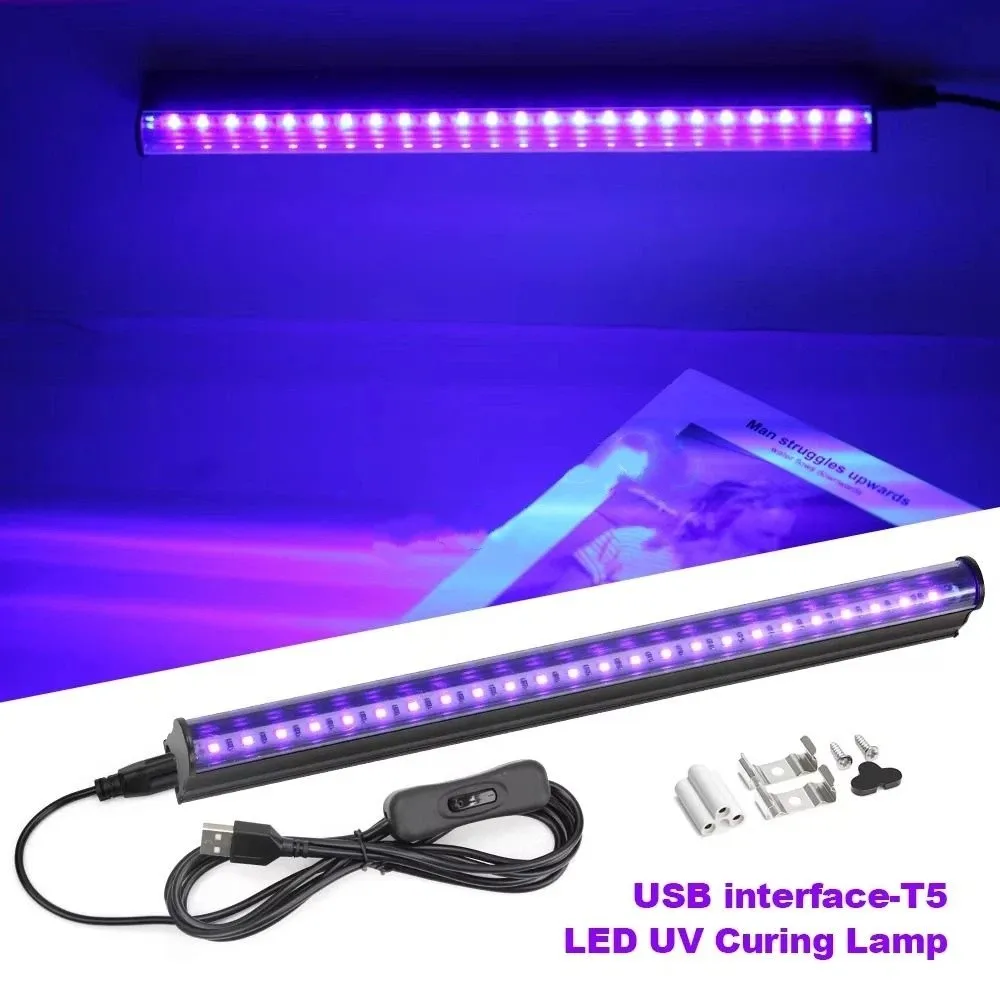 385-400nm UV Black Light Lamp 5W LED USB Plug Black Light Effect UV Light T5 Tube 385 nm LED Black Light Tube Party Light