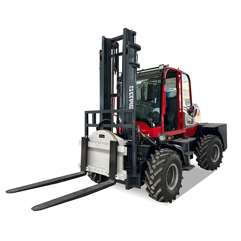 LTMG Günstiger Preis 3000 kg All-Rough-Terrain-Gabelstapler 3 Tonnen Offroad-Gabelstapler mit Rotatoraufsatz