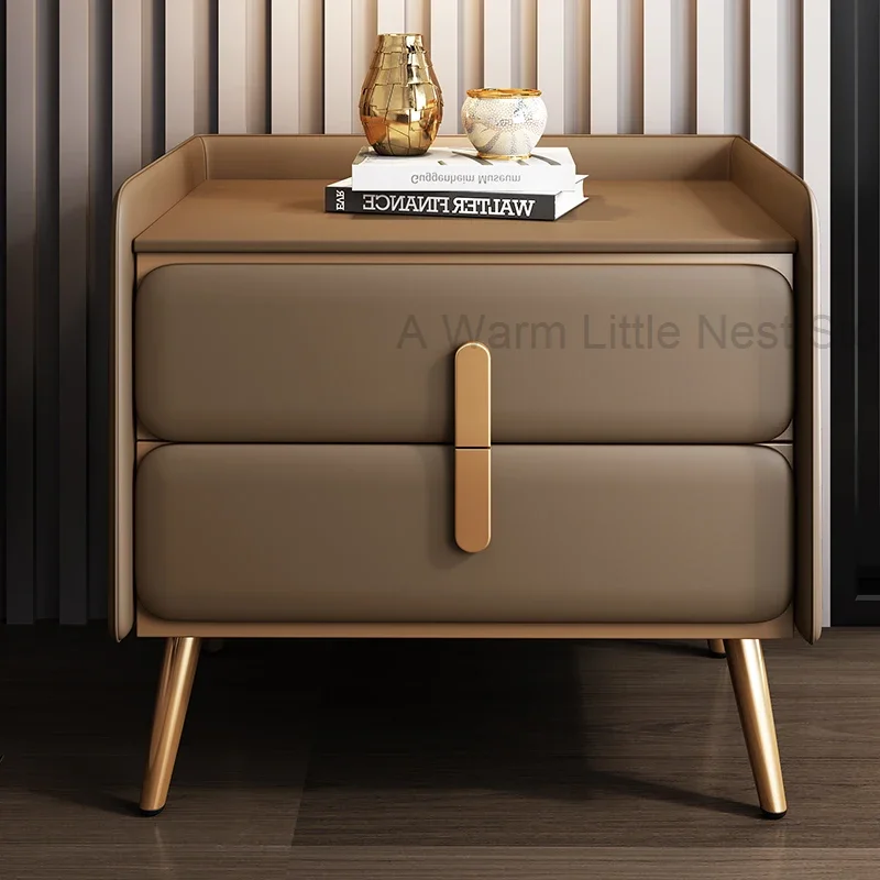 Italian Luxury Nightstands Solid Wood Organizers Drawers Mid Century Bedside Table Simple Bedroom Table De Chevet Home Furniture