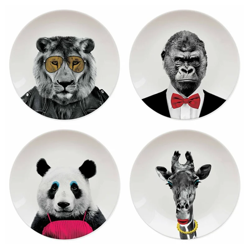 

Animal Plates, Restaurant Decoration, Hanging Plates, Children's DIY Ceramic Plates