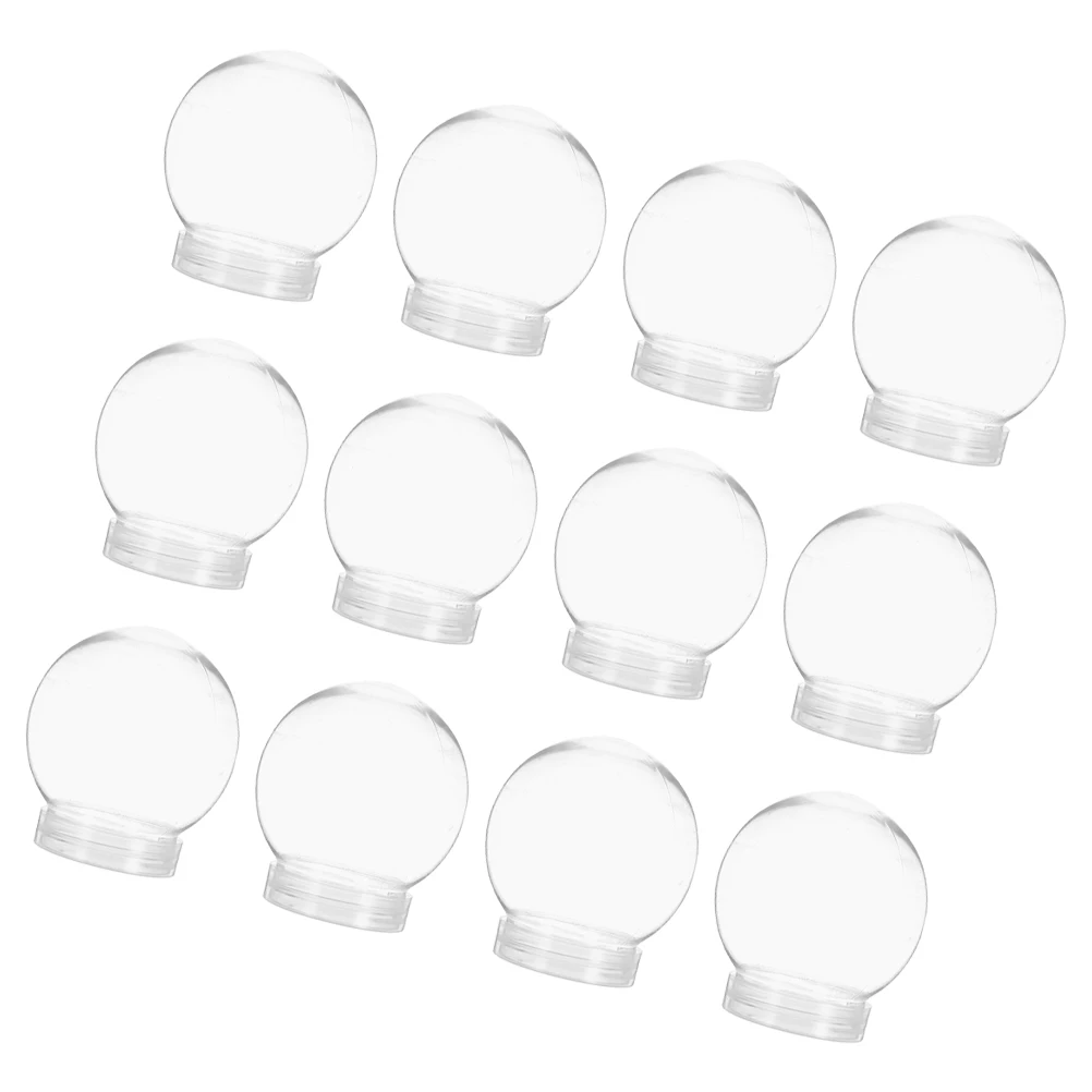 

12Pcs DIY Snow Globe Round Spherical Bottle 270Ml Clear Plastic Globe with Screw Cap for Art Craft Projects Christmas Decor