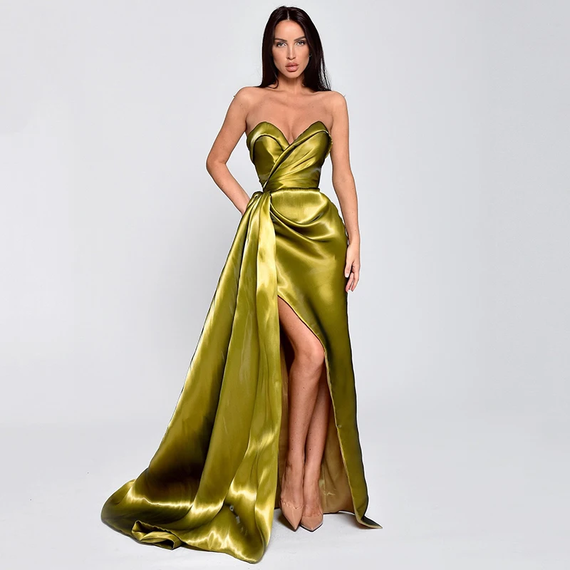 

Thinyfull 2025 Sexy Mermaid Prom Evening Dresses Saudi Arabia Sweetheart High Split Party Dress Formal Night Cocktail Prom Gowns