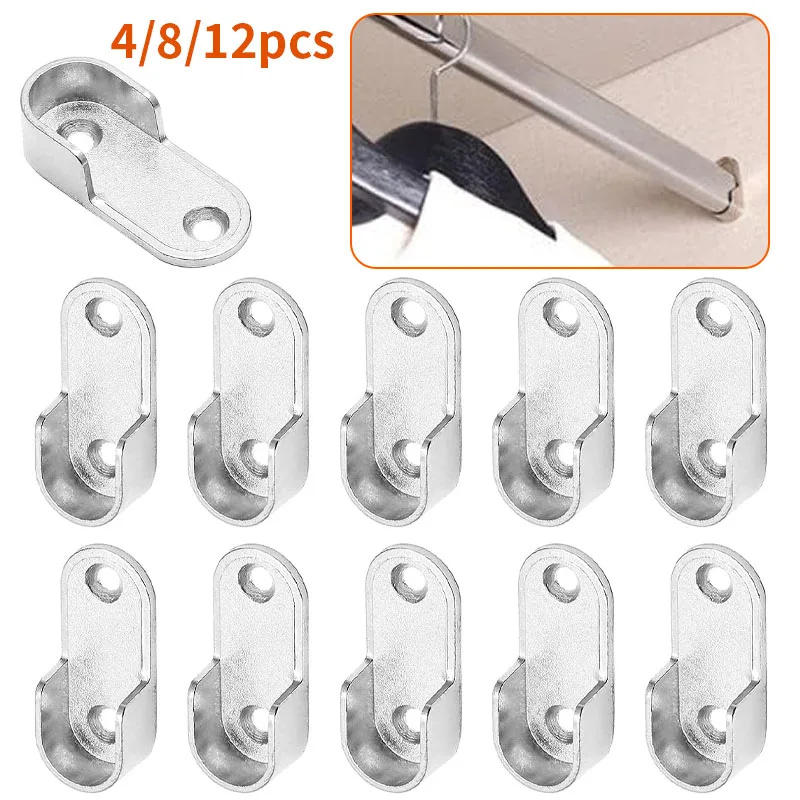 4/8/12pcs Bracket, Hanging Clothes Rod Fixation, Wardrobe Clothes Rail Bracket Slot, Used for Wardrobes, Hardware Accessories