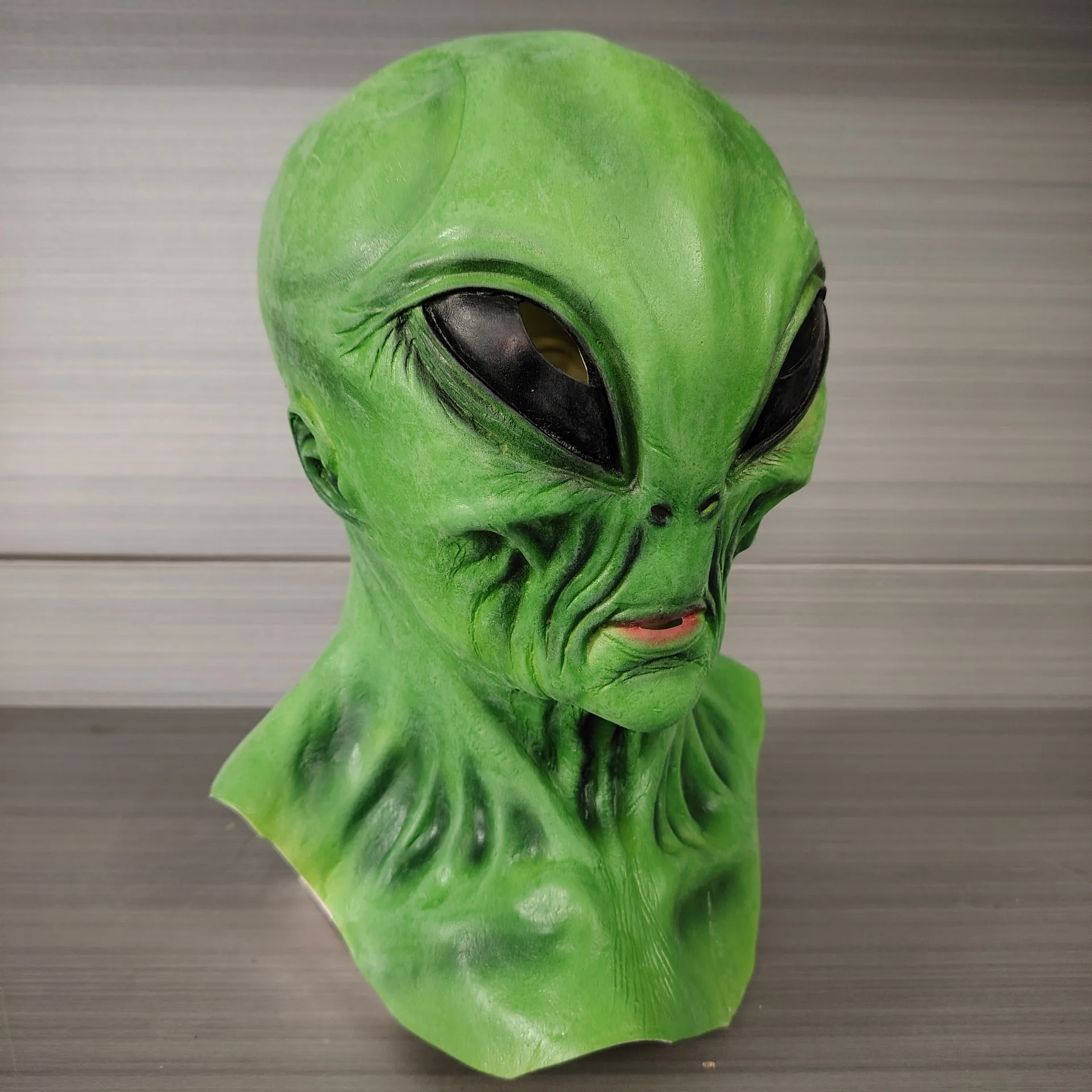 Masque Complet de Cosplay Alien en Latex, Accessoires de ixde Carnaval, d'Horreur, de Couleur Verte, pour Halloween, pour Homme et Femme