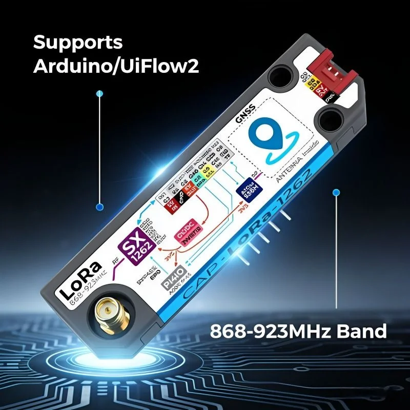 Cap LoRa-1262 for Cardputer Adv SX1262 LoRa Module Frequency 868 to 923 MHz SMA Antenna Support GNSS Global Positioning