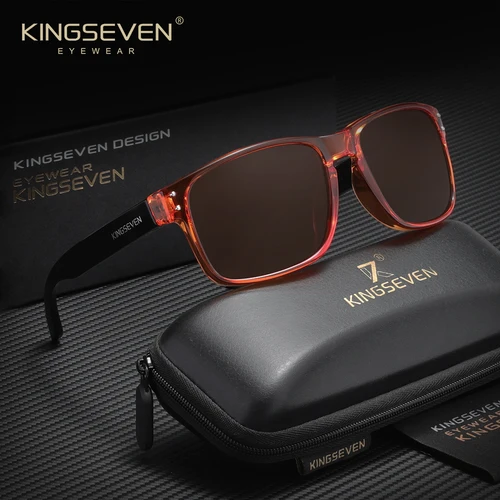 Imagen 2 del producto KINGSEVEN gafas de sol polarizadas rectangulares Retro TR90 para mujeres y hombres, gafas protectoras UV400 para conducir, gafas antideslumbrantes para deportes al aire libre