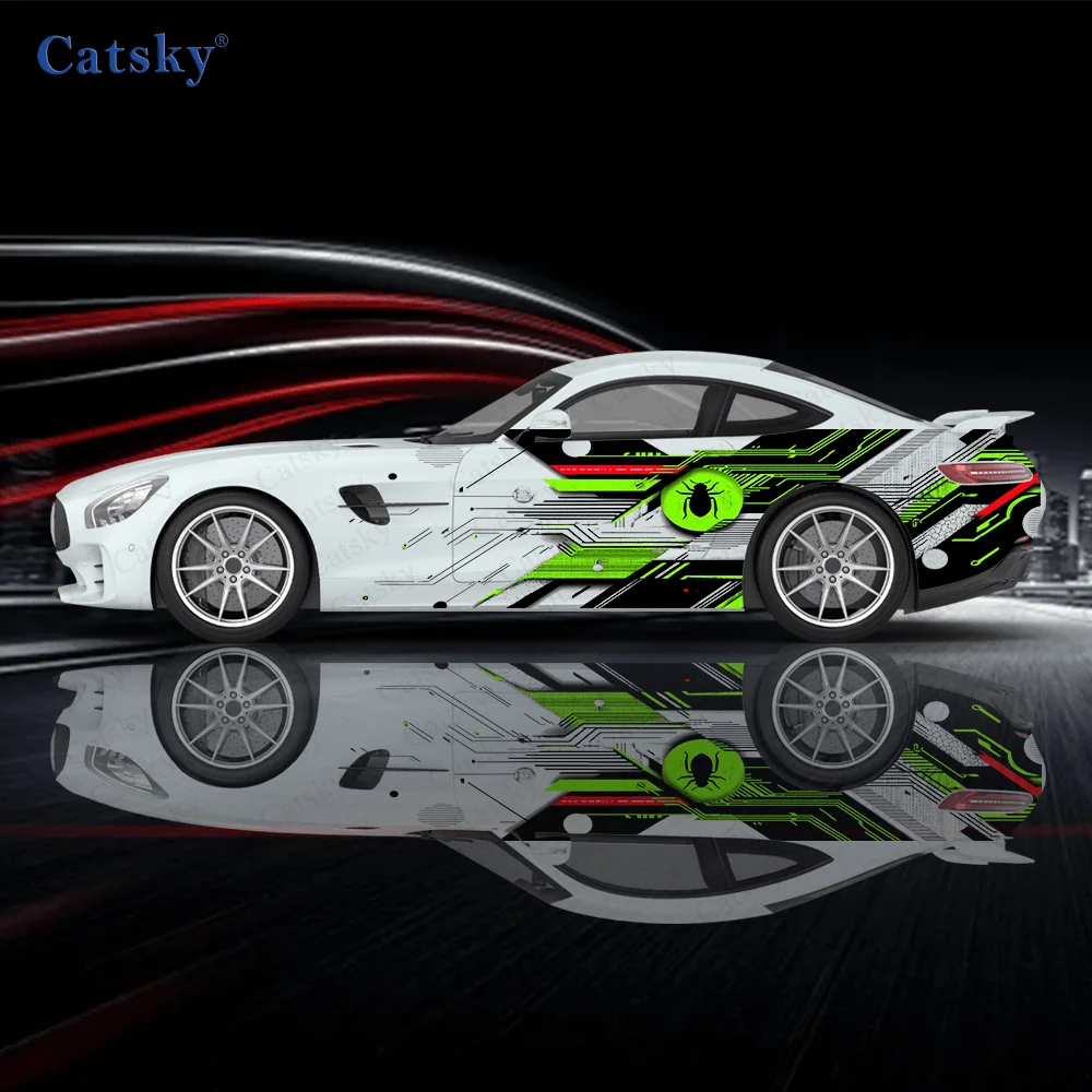 

Bee Geometric Line Pattern Stickers, PVC (Polyvinyl Chloride) Decorative Decals for Car Body Side, Universal Fit for All Cars ca