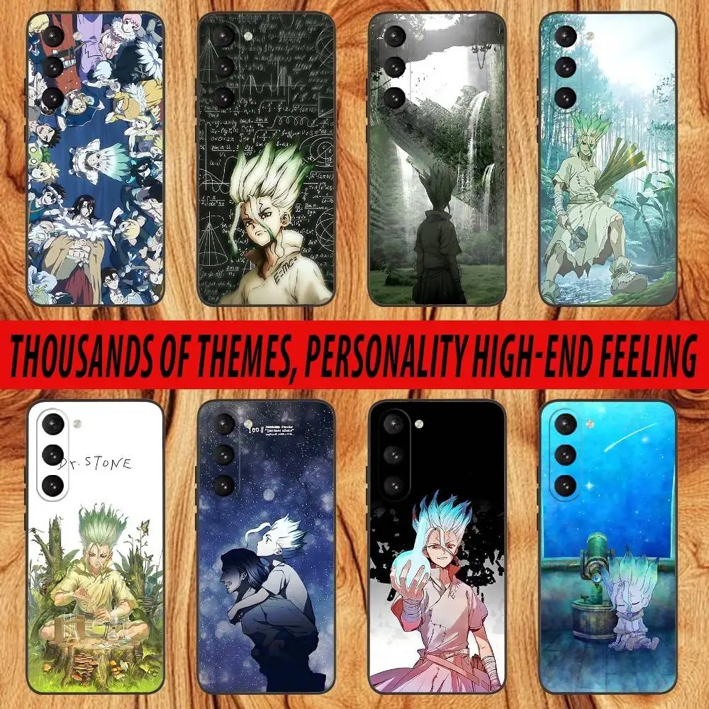 

Dr S-Stone Ishigami Senku Phone Case For Samsung S 25,24,23,22,30,21,10,9,Ultra,Plus,Lite,FE,4,5 G Black Soft Case