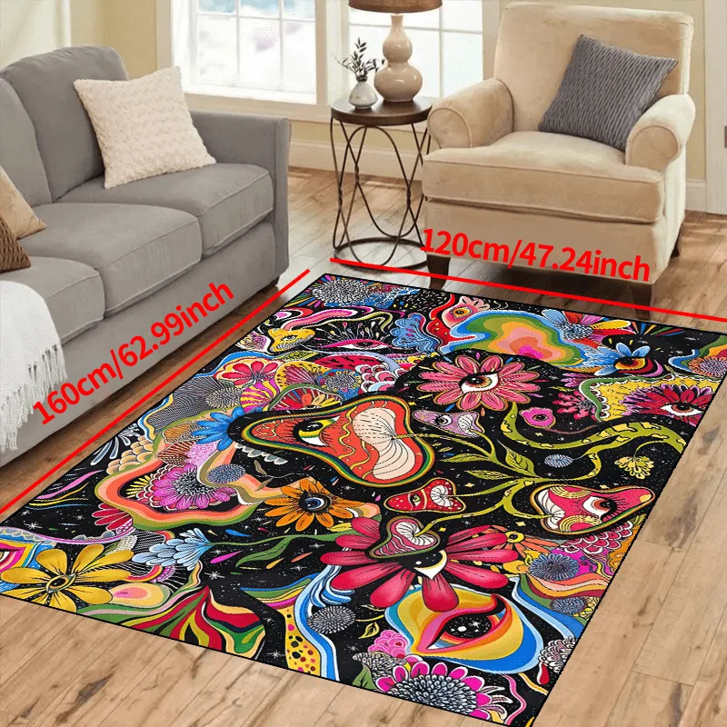 VIKAMA نبات العالم السجاد مشرق اللون الكلمة حصيرة منطقة كبيرة البساط سجادة غرفة المعيشة الملونة ممسحة ترحيب حصيرة البساط لغرفة النوم