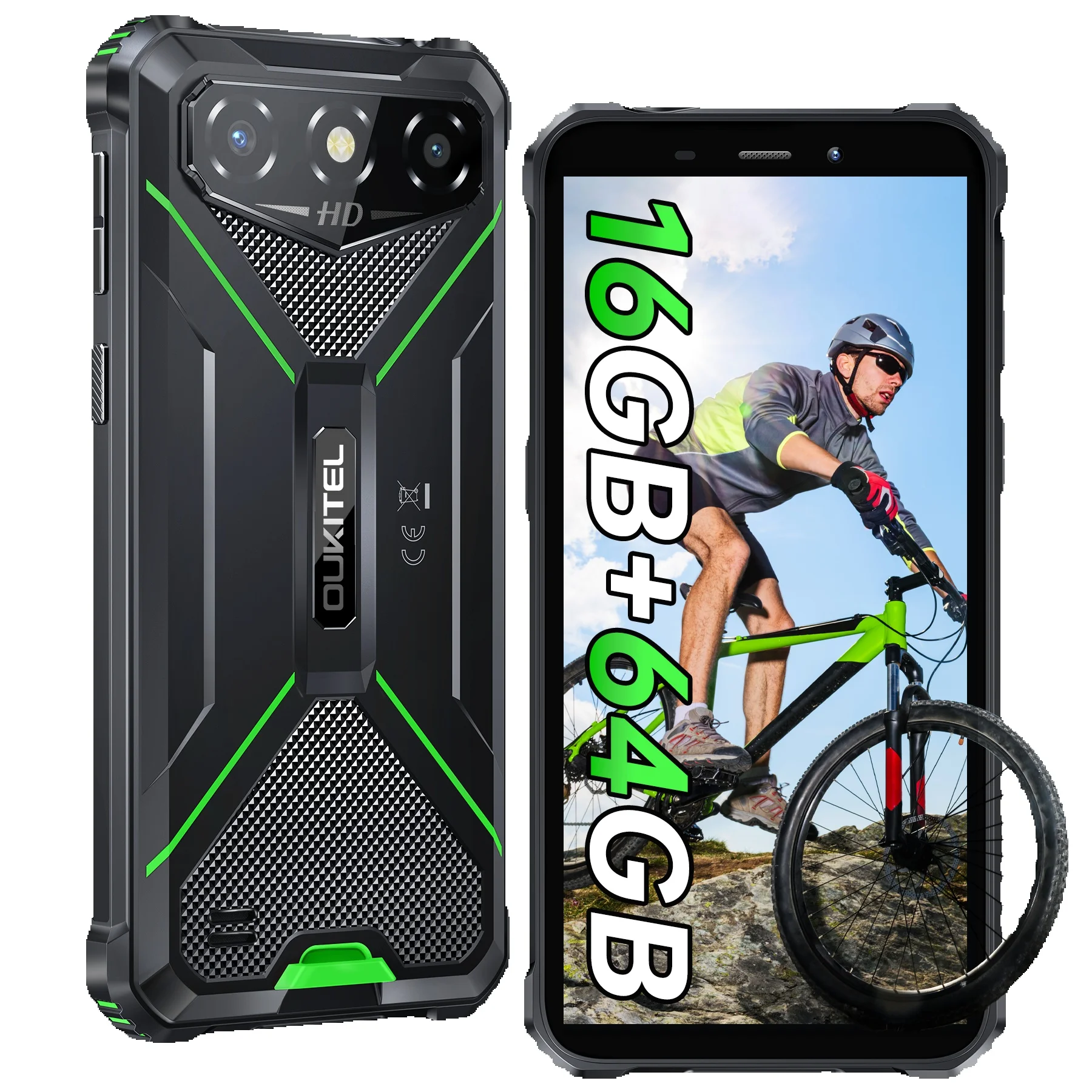 OUKITEL G3 Rugged Smartphone Unlocked -16GB+64GB,6” HD Display