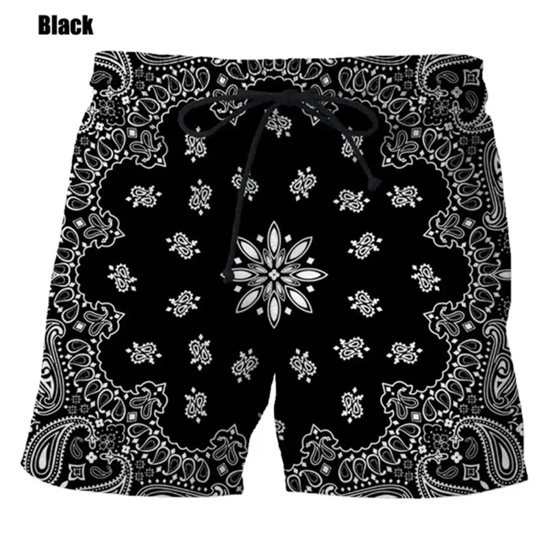 Pantalones cortos con estampado 3D de Bandana para hombre y mujer, pantalón corto informal para playa, deporte acuático, gimnasio, tabla de Surf,