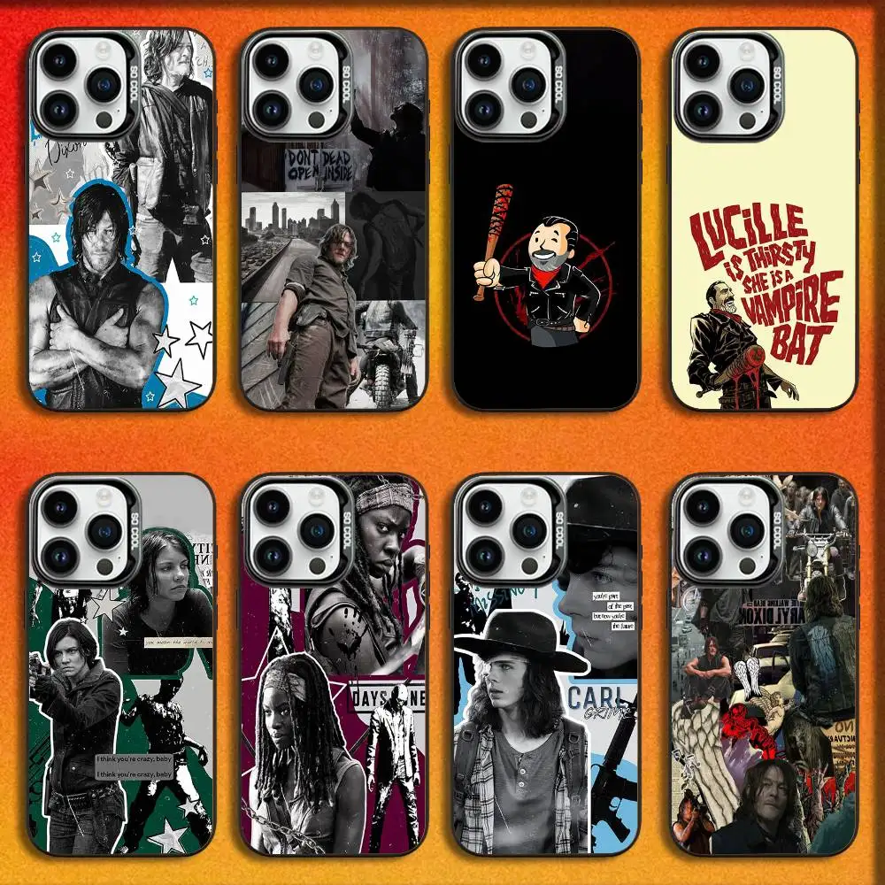 

Daryl Dixon Negan Walking D-Dead Phone Case For iPhone 16,15,14,13,12,11,Mini,Pro,E,MAX Black Candy Matte Shockproof Cover