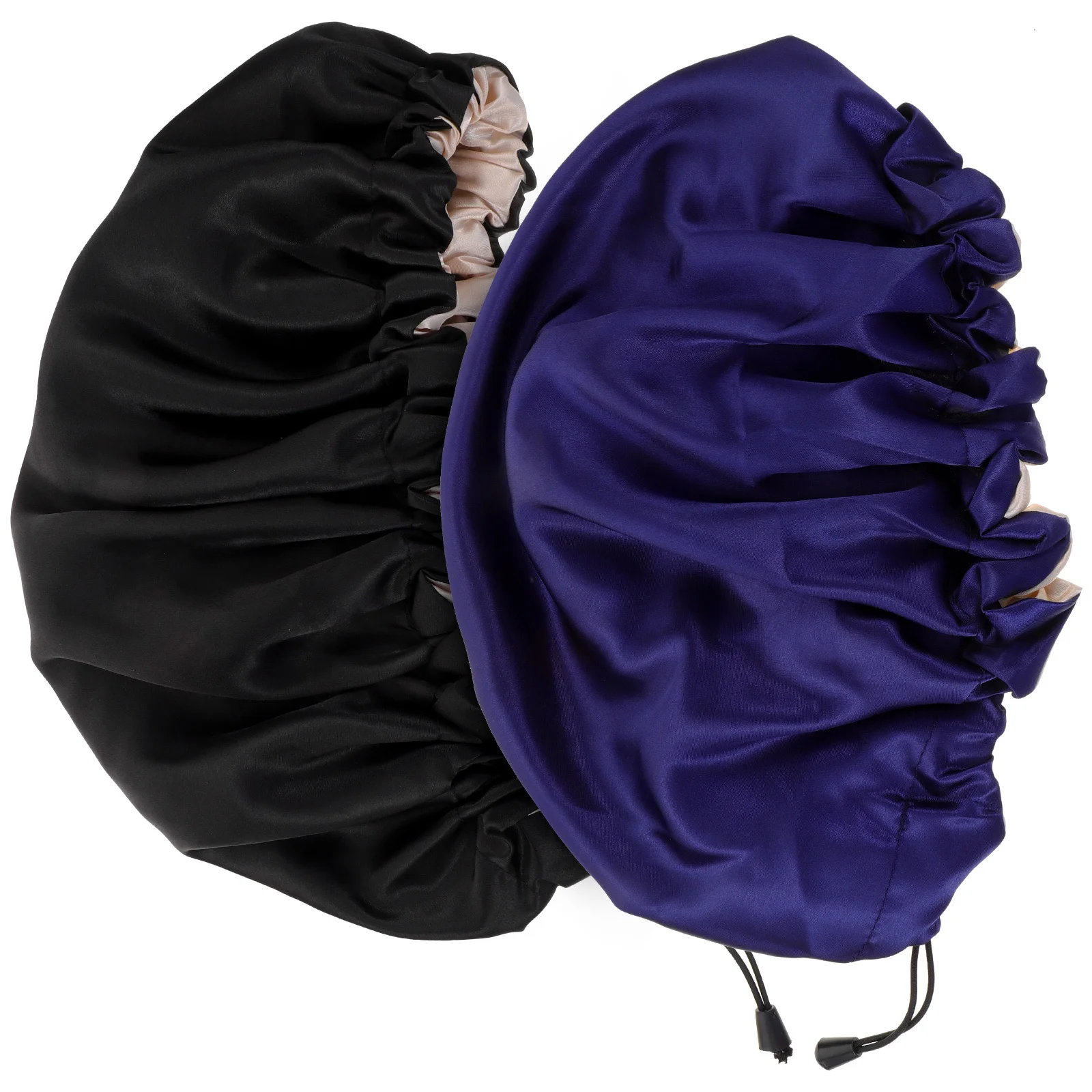 

2Pcs Adjustable Satin Reusable Shower Hats for Women Hair Care and Beauty Routine Satin Adjustable Cap