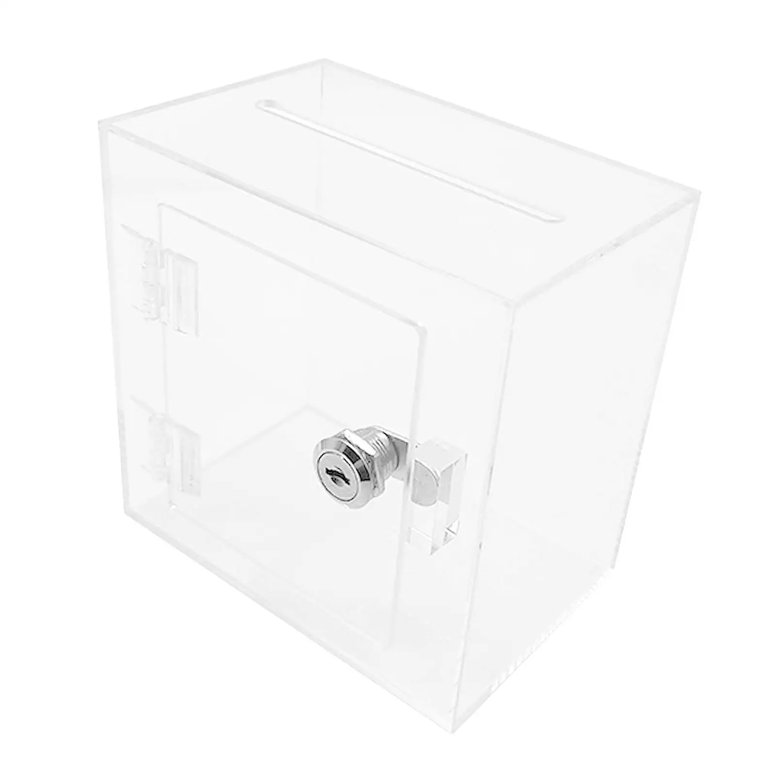 Acrylic Donation Box Multifunctional Clear Ballot Box Suggestion Box for Donation Collection Charity Fundraising Office Tickets