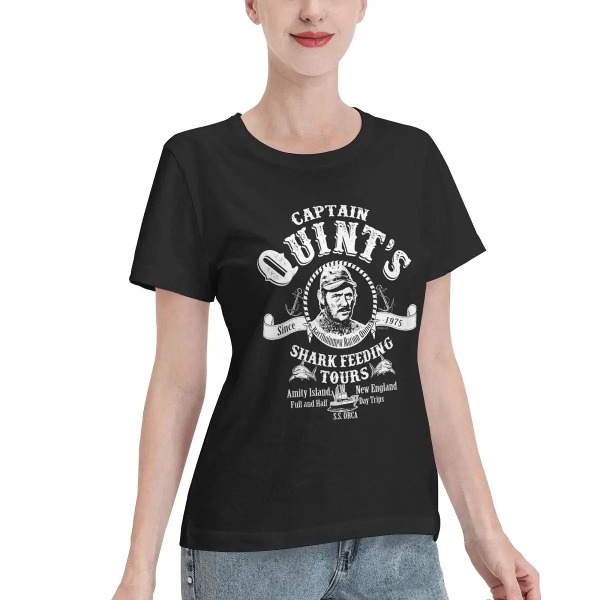 Summer Staple Captain Quint S Shark Feeding Tours Women's T-shirt Sweet Summer Women Top
