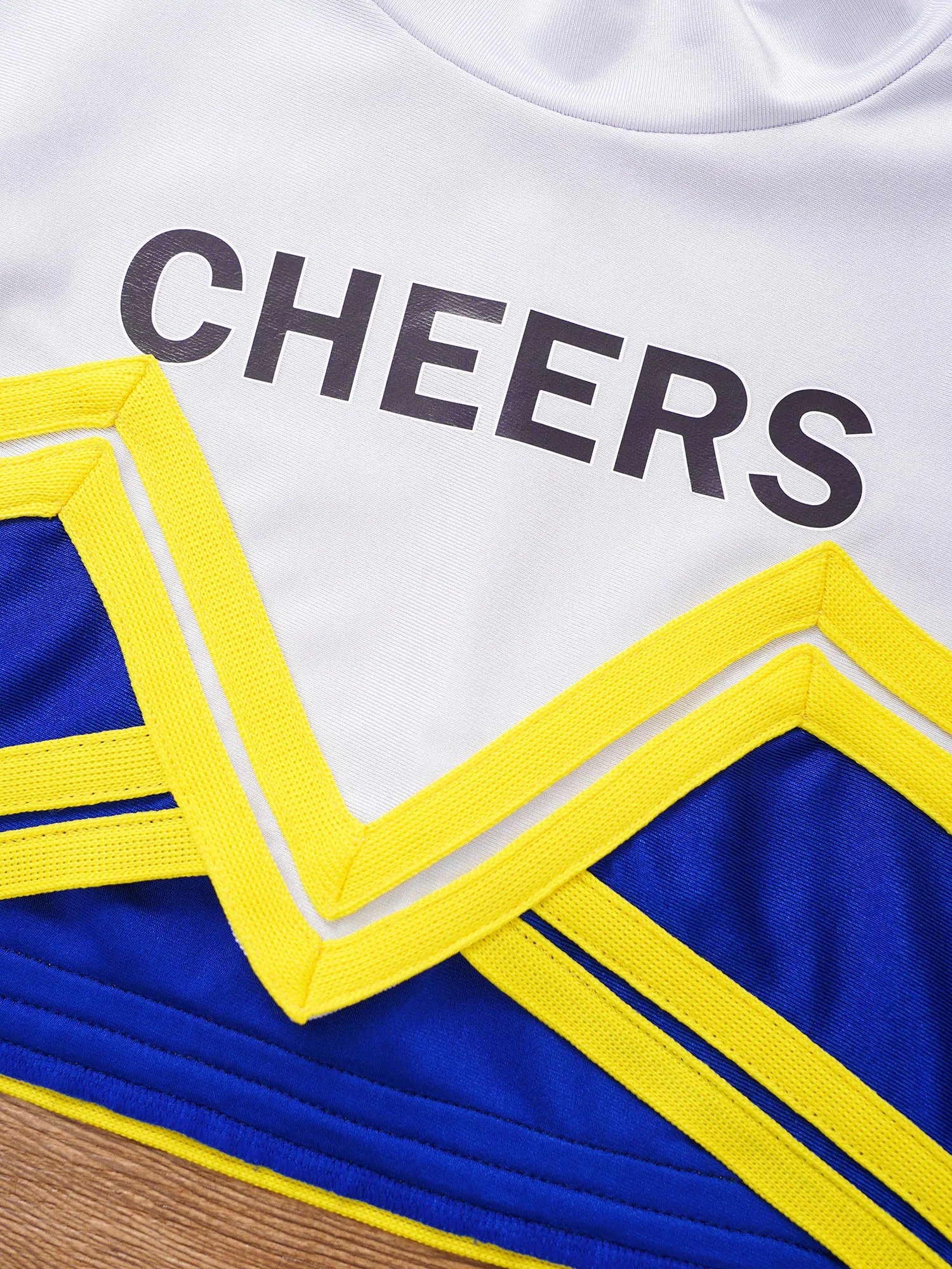 Kids Girls Cheerleader Costume Cosplay Cheers Printed Tops with Pleated Skirt Set for Sports Cheer Up Dance Stage Performance