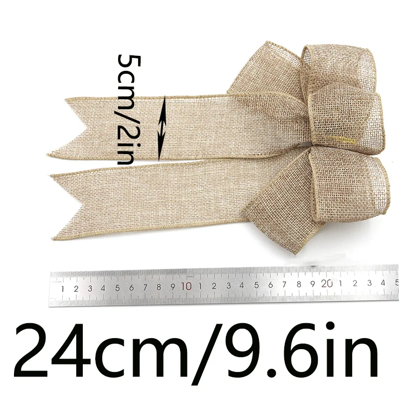 (2 Pieces/bag) 24cm Christmas Tree Wreath Pendant New Year Celebration Bow Small Gift DIY Gift Box Decoration