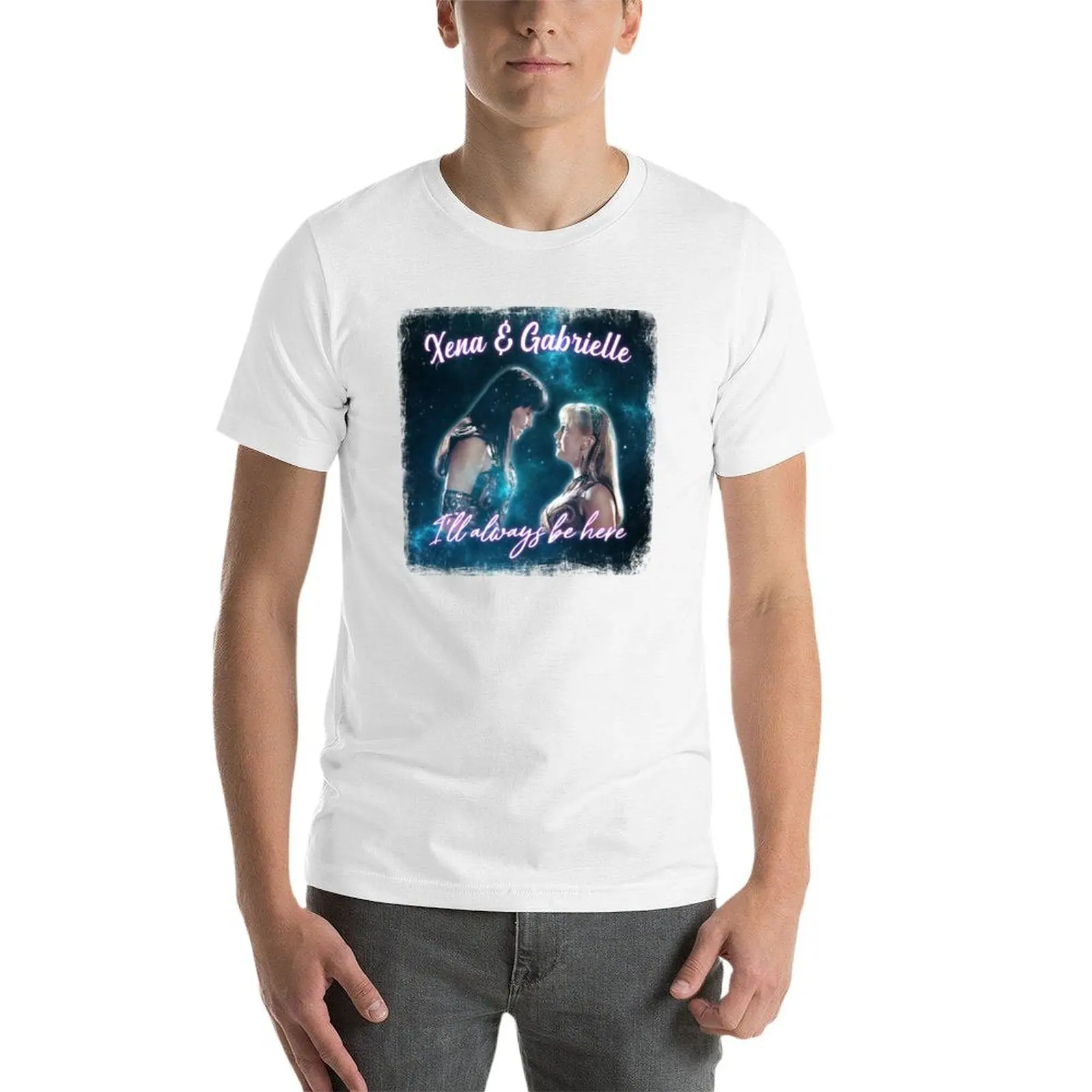 زينا وغابرييل سأكون دائمًا هنا تي شيرت بمظهر عتيق تي شيرت رجالي قطن عالي الجودة مطبوع تي شيرت للرجال