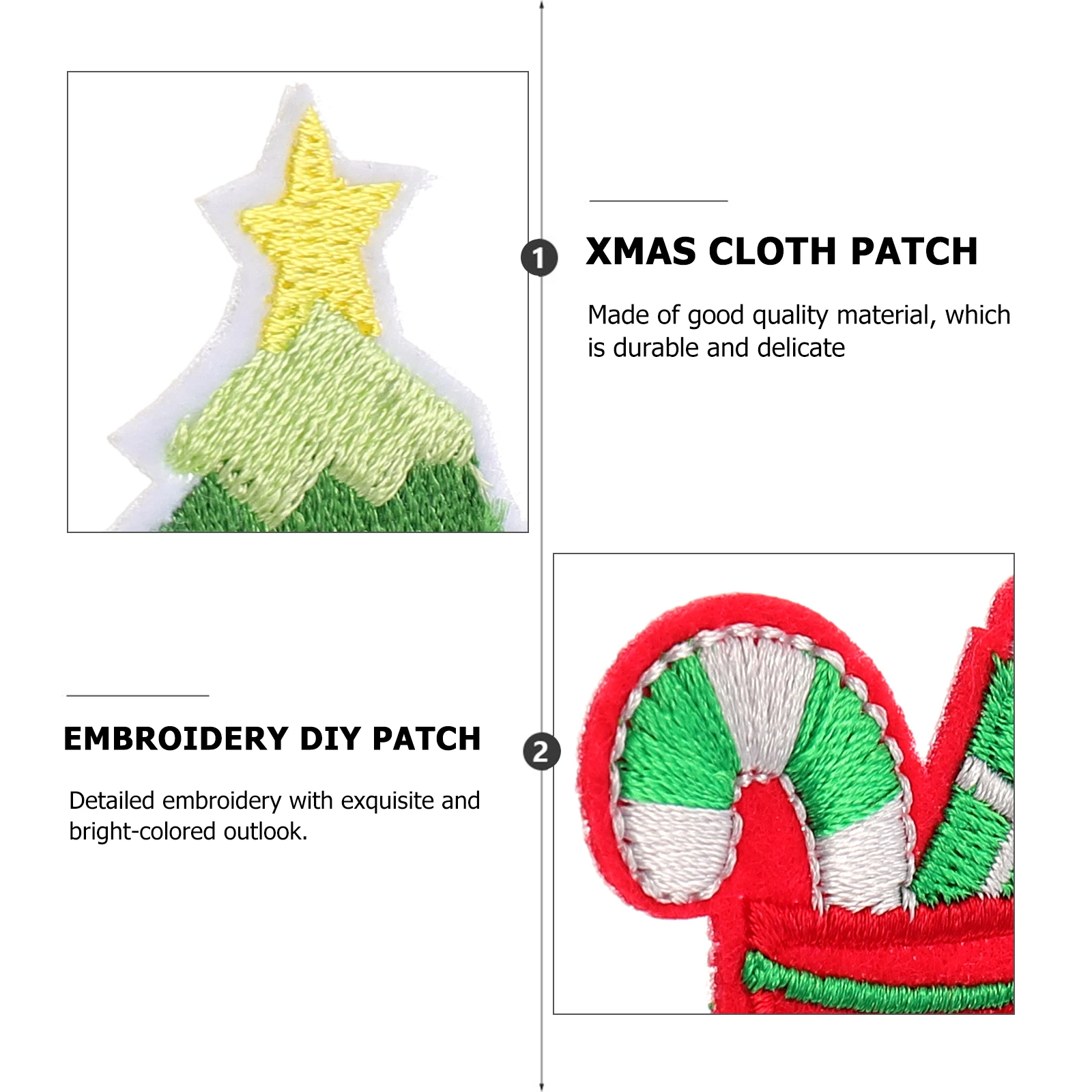 

14Pcs Christmas Tree Embroidery Patches Durable DIY Clothes Decoration Xmas Cloth Patches for Jackets Bags Shoes Hats