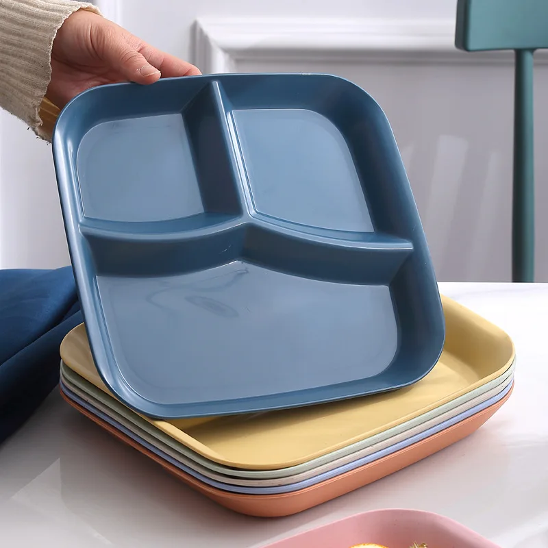 

One person food fat reduction three-grid plate divided plate divided divided snack plate