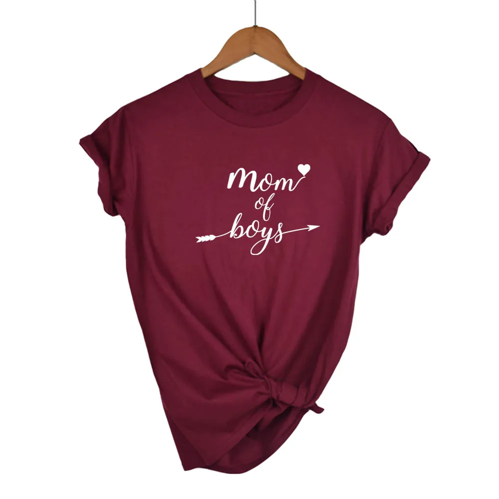 Mom of boys arrow Print Women Tshirts Cotton Casual Funny t Shirt For Lady Yong Girl Top Tee 13 Colors Drop Ship