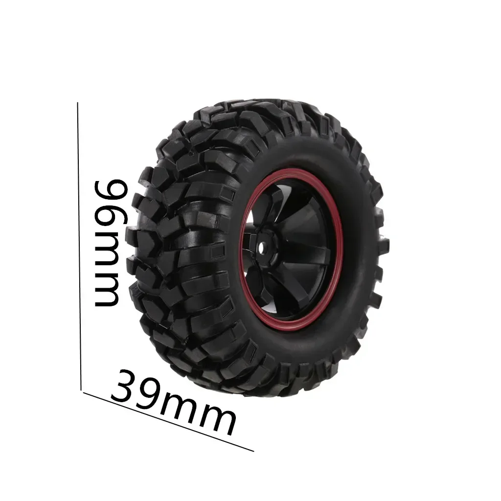 4PCS 1/10 1.9Inch Off Road Climb Rock Crawler Car Tires Super Soft 96MM Rubber Tyre Wheel Rim Hex 12MM For Tamiya CC01 D90 701A