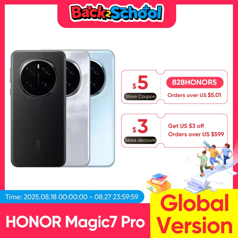 2025 New HONOR Magic7 Pro Global Version 5G Smartphone Magic 7 Pro Snapdragon 8 Elite 6.8'' 120Hz OLED Display 100W Fast Charge