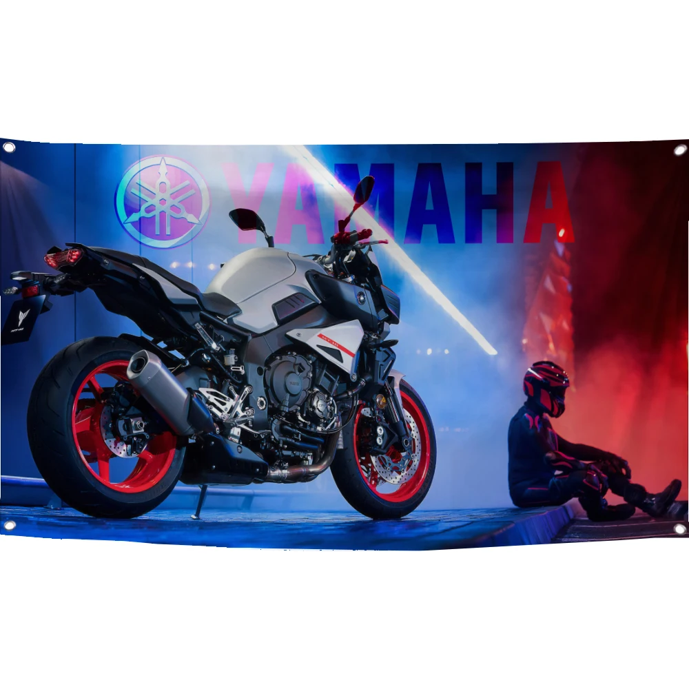 

3x5 Ft Moto Flag Polyester Digital Printing Y-YamAhas Banner for Garage Wall Out Door Decoration With Brass Grommets