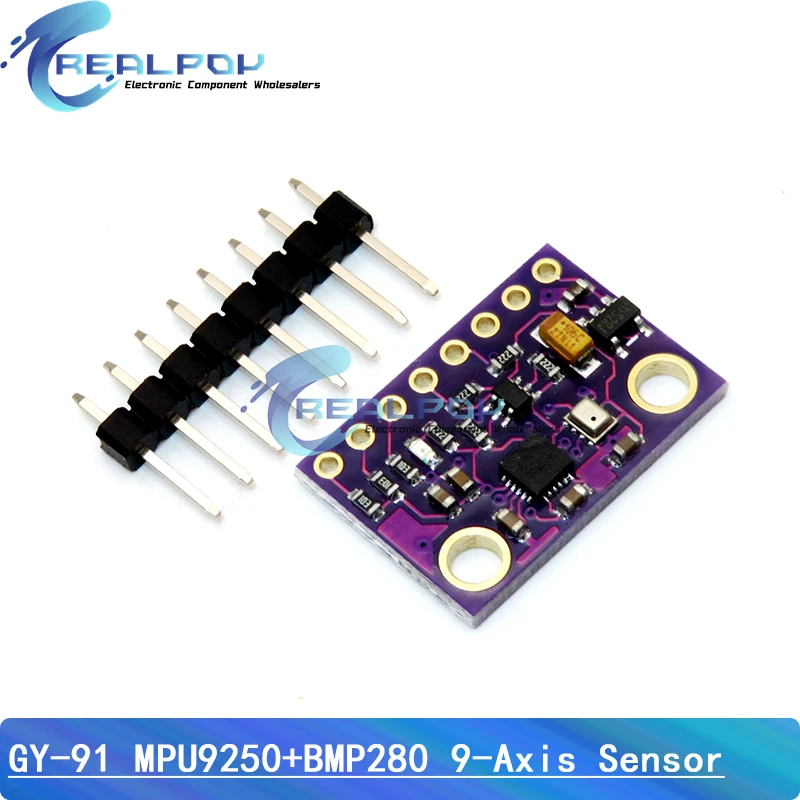 MPU-9250 MPU9250 BMP280 SPI IIC/I2C 10DOF Acceleration Gyroscope Compass 9-Axis Sensor Board Module GY-91 For Arduino 3-5V