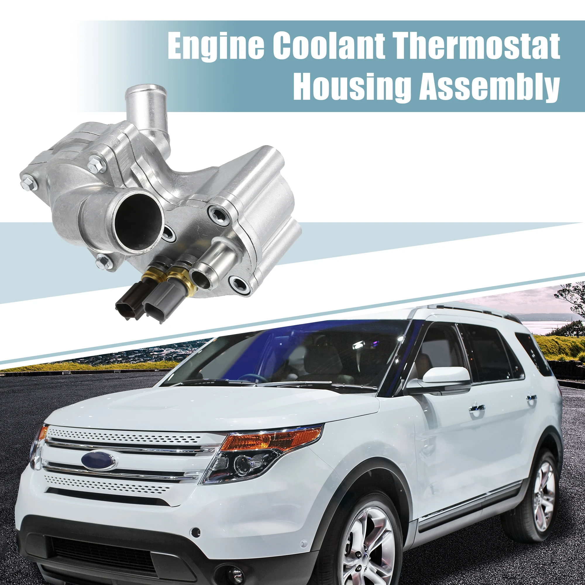 

X Autohaux Модернизированный алюминиевый корпус термостата в сборе для Ford Explorer No 4L5E8A586AB