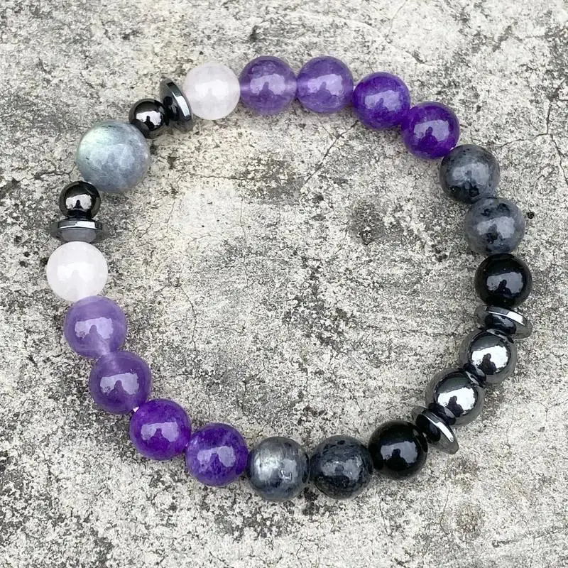 Temu Healing Breakup Bracelet Women's Natural Stone Amethyst Stone Good Mood Women's Bracelet