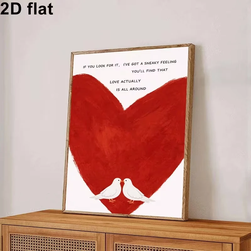 Retro Love Quotes & Doves Romantic Bird Wall Art Print Canvas Painting Poster Picture For Living Room,Bedroom Home Decor