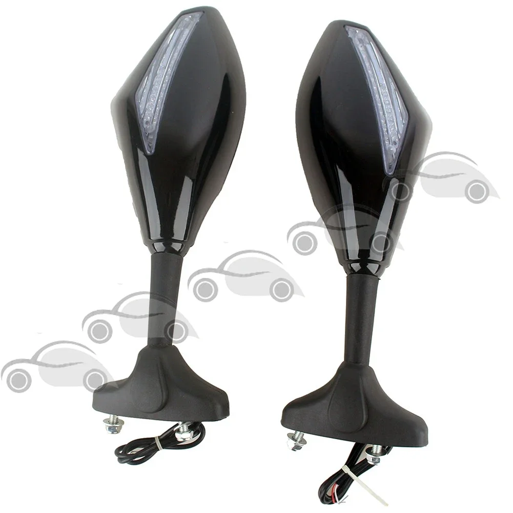 

Dual Integrated Turn Signal Light Rearview Mirrors For Yamaha YZF R6S 2006-2009 & HONDA CBR 250 600 1000 RR F3 F4 Clear