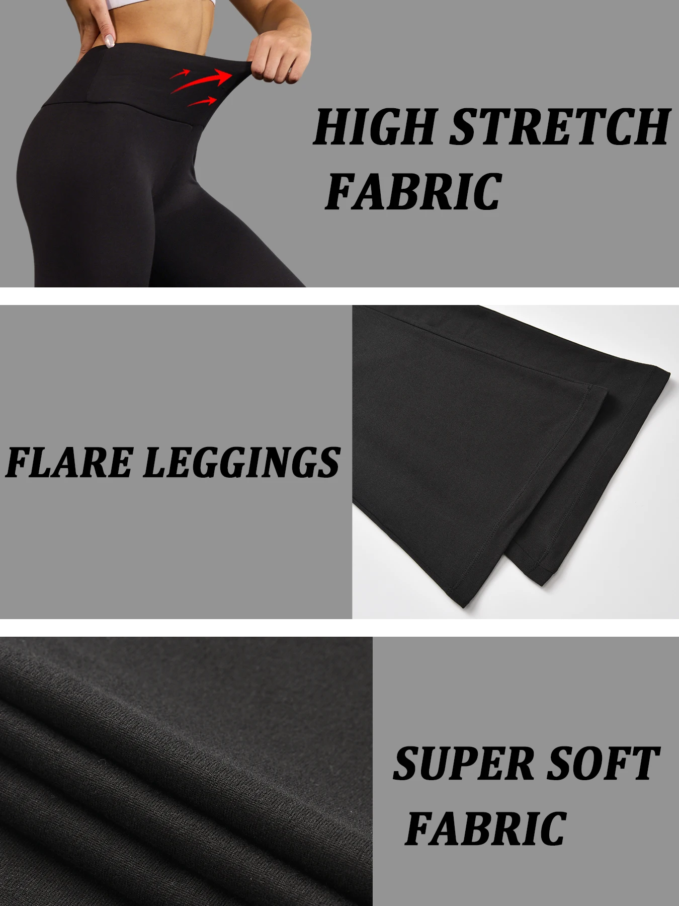 กางเกงเลกกิ้งโยคะทรงบานเอวสูงสำหรับผู้หญิง เนื้อผ้านุ่มพิเศษ ช่วยกระชับหน้าท้อง เหมาะสำหรับออกกำลังกาย