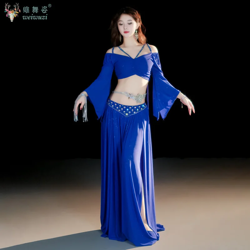 belly-dance-costumes-for-women-top-skirt-long-sleeves-dance-wear-adult-oriental-dance-practice-outfit-women's-dancing-clothing