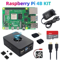 Raspberry Pi 4 modèle B, 8 Go, 4 Go, 2 Go, 1 Go de RAM, boîtier, alimentation, carte TF, BCM2711, WiFi 1.5GHz, BT, vidéo 4K, original officiel