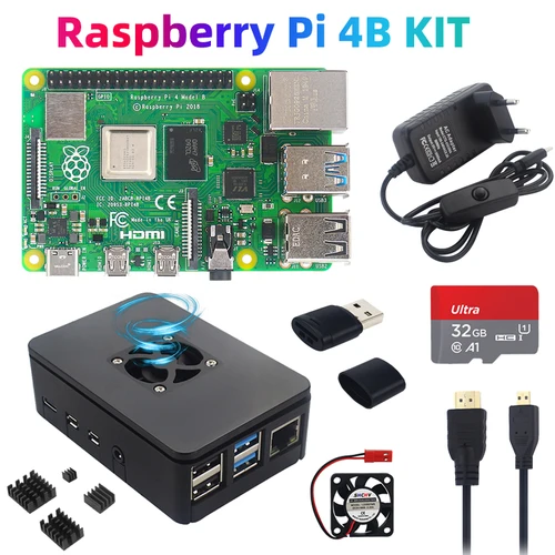 Oficial Original Raspberry Pi 4 Modelo B 8GB 4GB 2GB 1GB RAM + Estuche + Fuente de Alimentación + Tarjeta TF BCM2711 1,5 GHz WiFi BT 4K Video
