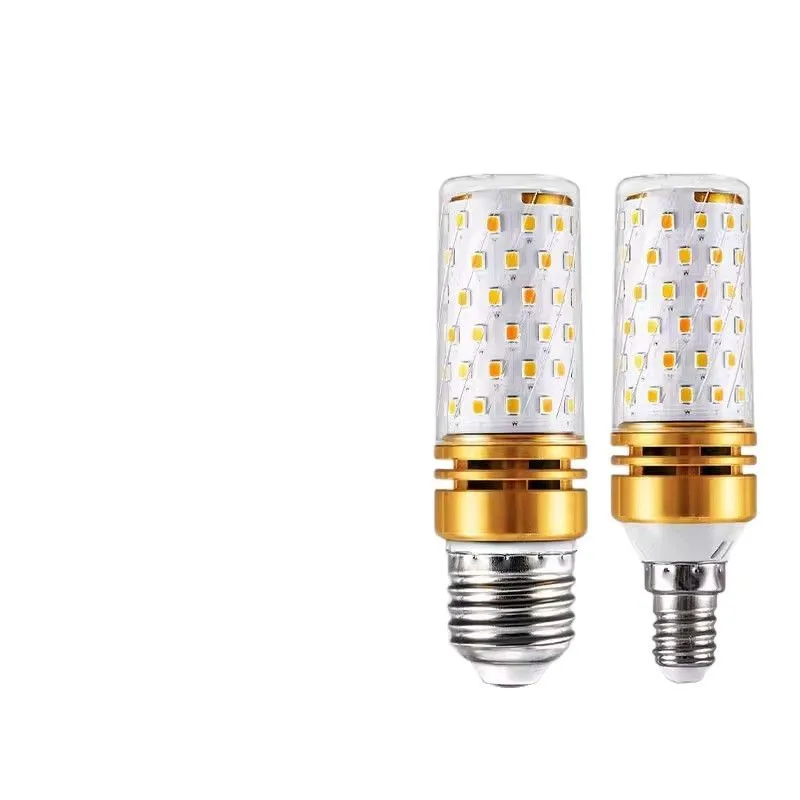 

Full spectrum three-color dimming corn lamp crystal lamp super bright light bulb E14E27 small thread chandelier eye protection