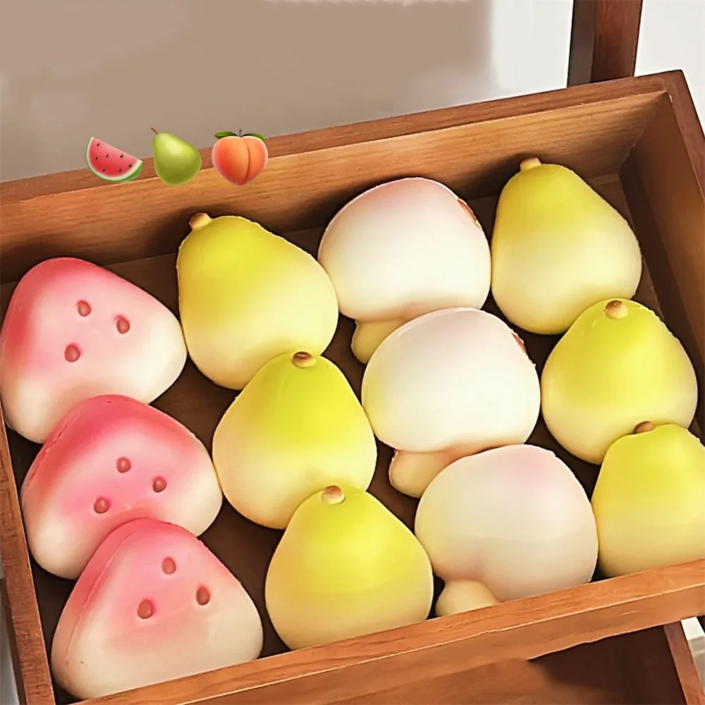Nette Simulierte Obst Obst Squeeze Spielzeug Käse Wassermelone Cartoon Zappeln Spielzeug TPR Kaninchen Obst Prise Spielzeug Kind