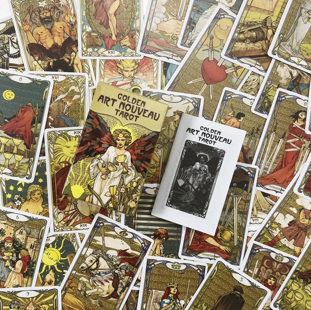 Mini cartes de tarot dorées, 5.7x9cm, avec papier, manuel, jeux de société, destin, nouveauté