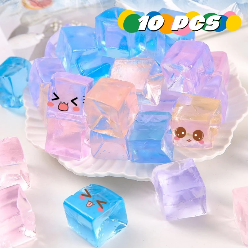 10 Uds. De cubitos de hielo creativos para aliviar el estrés de los niños, palmas de gato de gelatina, juguete pegajoso para aliviar el estrés