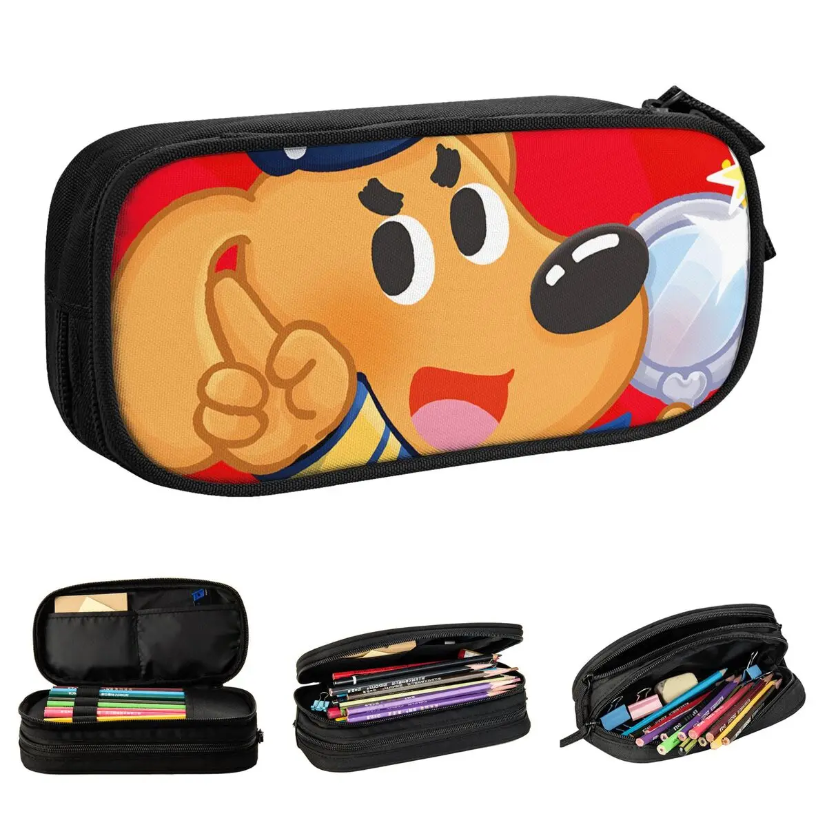 

New Sheriff Labrador Dog Pencil Case Cartoon Pencilcases Pen Holder Kids Large Storage Bag Students School Cosmetic Stationery