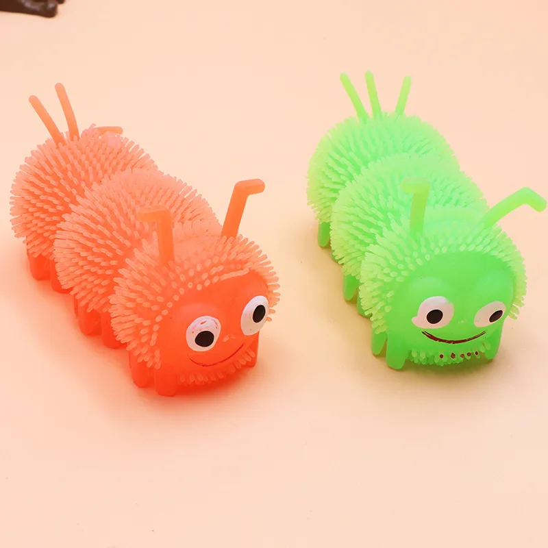 1Pcs LED Light Up Luminous Caterpillar Relieves Stress Juguetes Toys for Kids Birthday Baby Shower Party Favor THANKSGIVING Gift