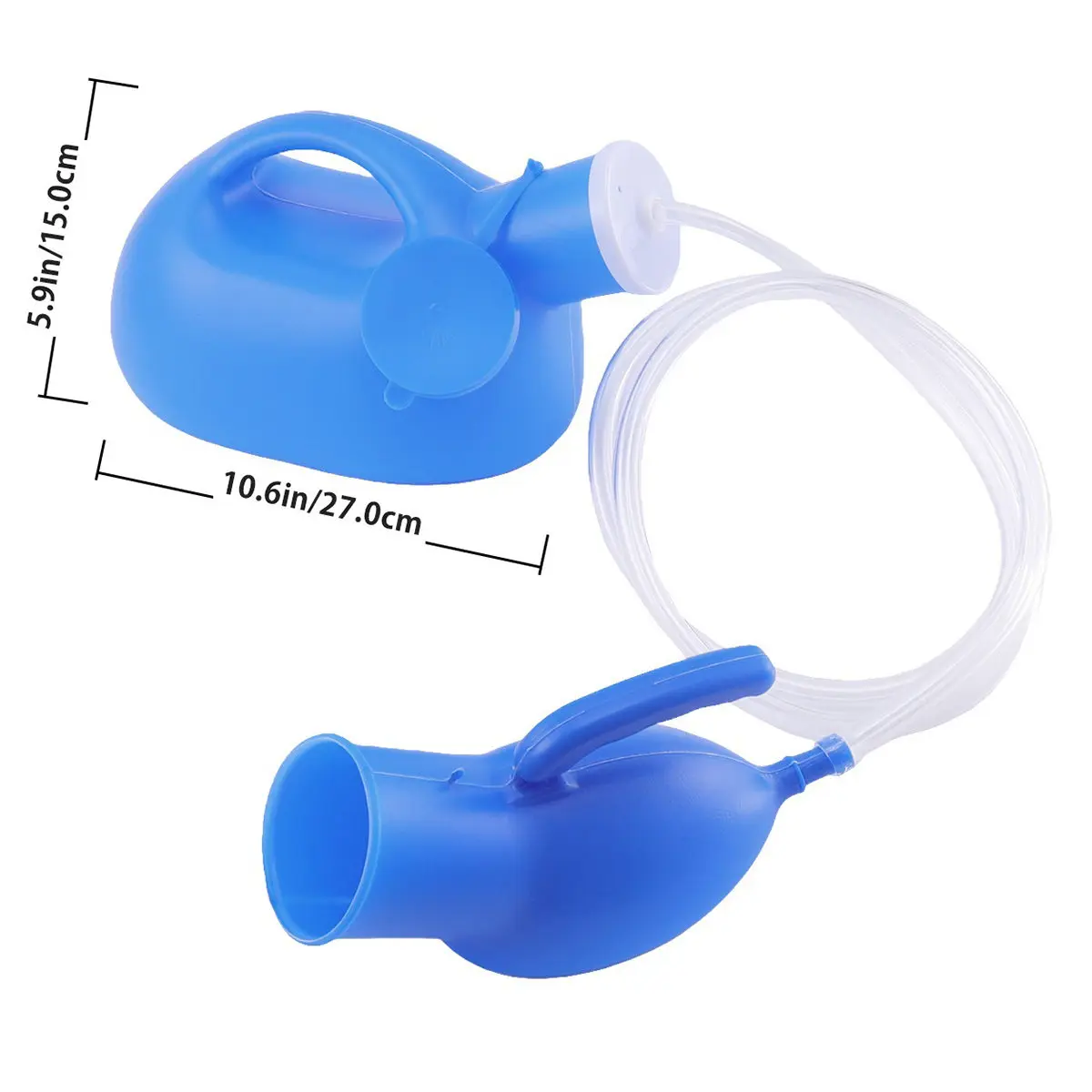 1Set Urinal Portable Thickened Plastic Lightweight Leakproof Blue Lid Tube Elderly Adult Hospital Travel Camping Emergency