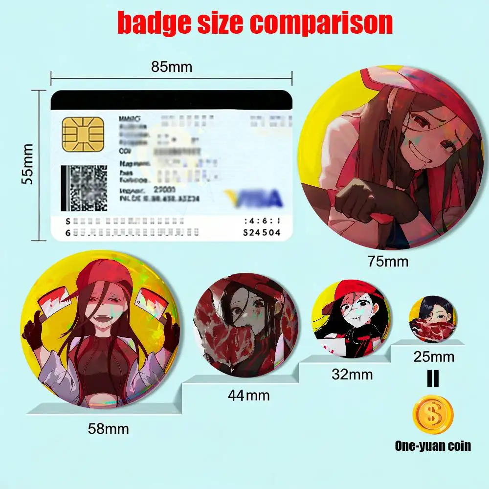 Dark Yandere Butcher Vanity Yi Xi Badge on Backpack Clothes decoration Tinplate Round Brooch Funny Custom Gifts for Friend