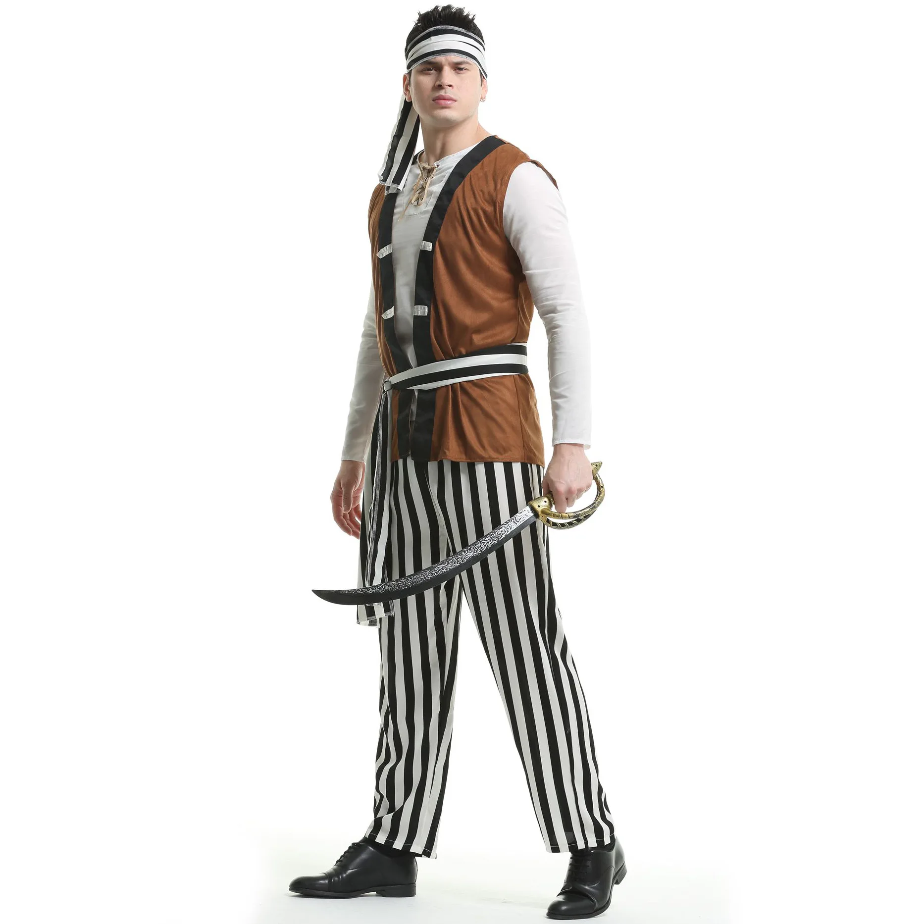 Costumes de pirate d'Halloween pour hommes et femmes, cosplay de la mer, fête d'Halloween, vente en gros