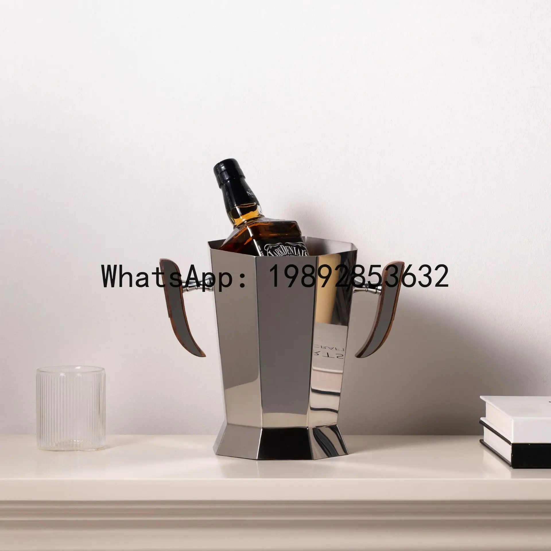

Modern minimalist stainless steel ice bucket champagne bucket ornament retro tableware tray