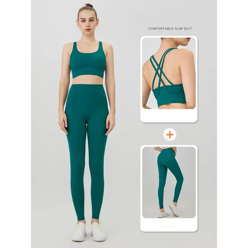 

2 Piece Yoga Clothes Women's Tracksuit Athletic Wear Pilates Fitness Suit Gym Workout Push Up Clothes Sports Bra Leggings Suit