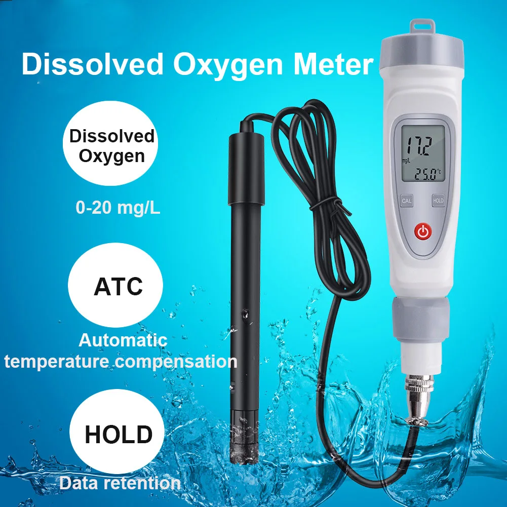 

Portable Digital Pen Dissolved Oxygen Meter Analyzer Water Quality Tester Aquarium Seawater Detector Test Range 0-20 mg/L