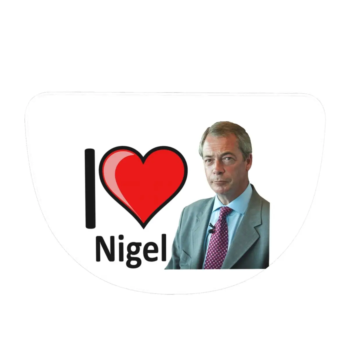 Fantastic I Love Nigel Farage Design Flannel Half Round Doormat Non Slip Bathroom Mat Absorbent Floor Carpet for Living Room